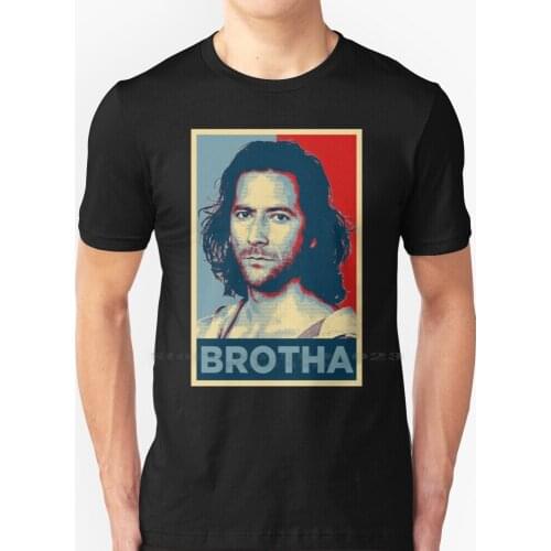 Desmond Hume Lost - Brotha T Shirt 100% Pure Cotton Big Size Lost Perdidos Serie Serie De Tv Tv Show Tv J J Abrams Obama Hope