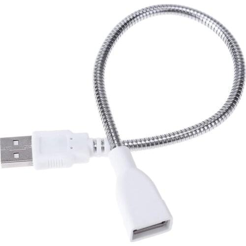 USB Male to Female Extension Cable LED Light Fan Adapter Cable Flexible Metal Hose Data Transferring Power Supply 4 Copper Core