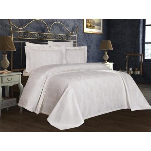 Double / Single Quality Bed Cover / Coverlet Set Cream Color 3 Pieces Pillowcases Comfort Bedclothing Home Textile ELENORA
