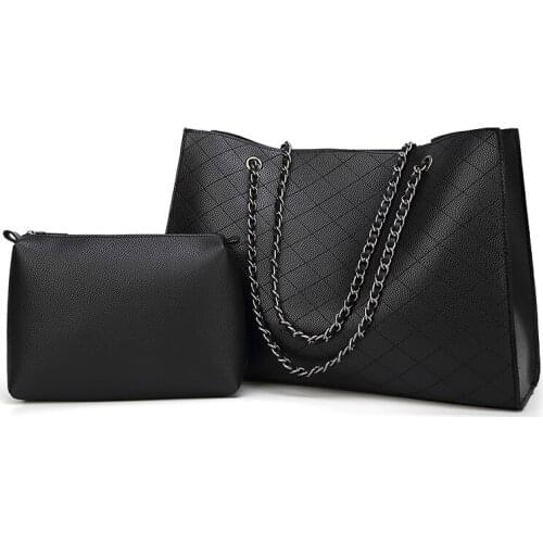 Leather Bags For Women 2019 Luxury Handbags Women Bags Designer Big Tote Hand Bag Chain Leather Handbag Set Bolsa Feminina