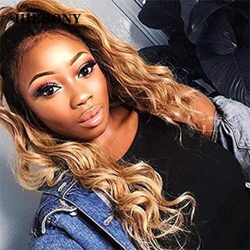 Honey Blonde Body Wave Lace Front Human Hair Wigs with Baby Hair Ombre 1B27 13x6 Lace Front Wigs Bleached Knots for Black Women