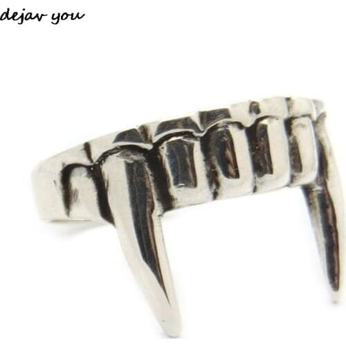Gothic Vampire Tooth Rings For Women Men Demon Teeth Vintage Ring Steampunk Jewelry Men Rings