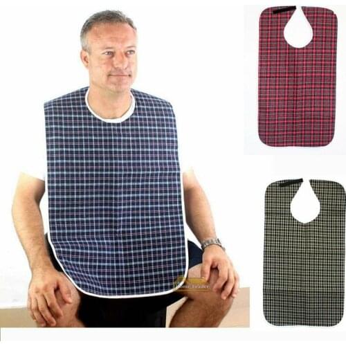 New Waterproof Bib Adult Mealtime Cloth Protector Detachable Disability Aid Aprons