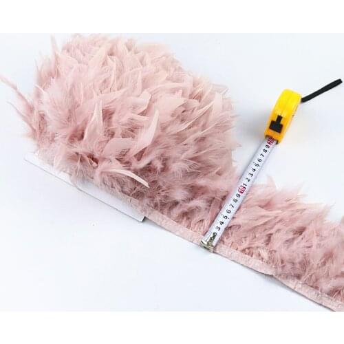 Wholesale 2 Meters Dyed Turkey Feather Trims Fringe 5-7inch Marabou Feathers For Crafts Skirt Dress Wedding Feathers Decoration