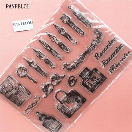 PANFELOU The pen Transparent Clear Silicone Stamp/Seal for DIY scrapbooking/photo album Decorative clear stamp sheets