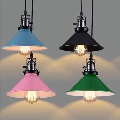 Retro industrial style Single head E27 pendant light Macaron restaurant light fixture Creative Rotary Switches AC110V AC220V