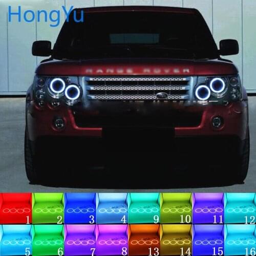 Multi-color RGB LED Angel Eyes Halo Ring Eye DRL RF Remote Control for Land Rover Range Rover L322 Vogue 2003-2009 Accessories