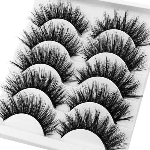 3D Eyelash Imitation Mink Natural Thick False Eyelash Hand Made Full Strip Lashes Fake eyelashes Eye Makeup 5 Pairs
