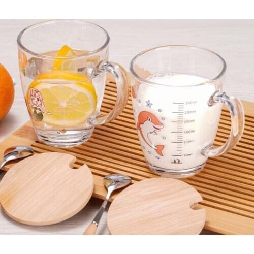 25-36m Glass Feeding Baby Bottle 4-6y Kids Animal Nitrosamine Free Latex Free Tempering Glass Bottles Drinking Measuring Cup