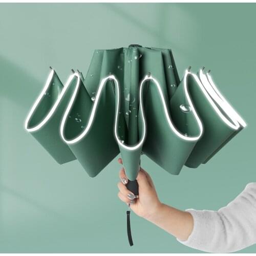 Reflective automatic 10 thirty percent bone inverted umbrella umbrella men and women