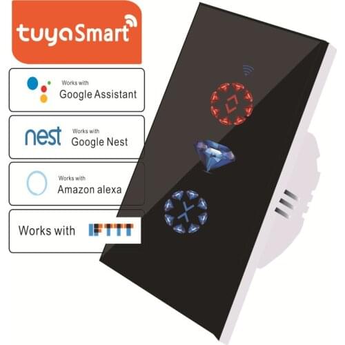 U.S. Standard Tuya WIFI Smart Curtain Switch Smart WIFI Touch Remote Control Electric Door Rolling Gate Garage Door Switch