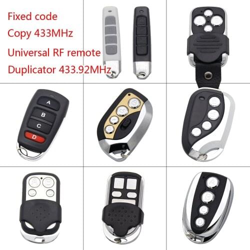 Universal 433.92 Mhz Duplicator Garage Gate Remote Control For Fixed Code 433mhz Transmitter Keychain Opener Command