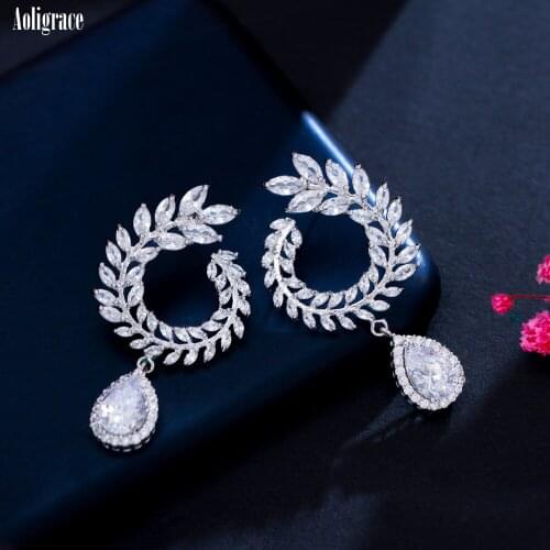 2021 New Long Water Drop Earrings For Women Fashion Unique Wheat Design Dangle Earrings Birthday Party Gifts for Sweet 16 Girls