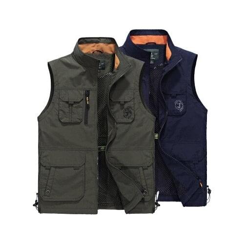Sleeveless Vest Men Summer Breathable Waistcoat Fashion Multipockets Men Vest Waterproof Photographer Vest Colete Masculino