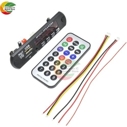 Ziqqucu Car MP3 Decoding Sound Card Module Music/FM Player Board Support USB/TF Storage Card Slot with IR Remote Control & Wires