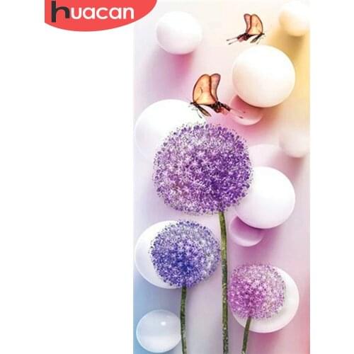 HUACAN Diamond Embroidery Painting DIY Dandelion Butterfly Diamond Embroidery Animal Mosaic Sale Decor For Home