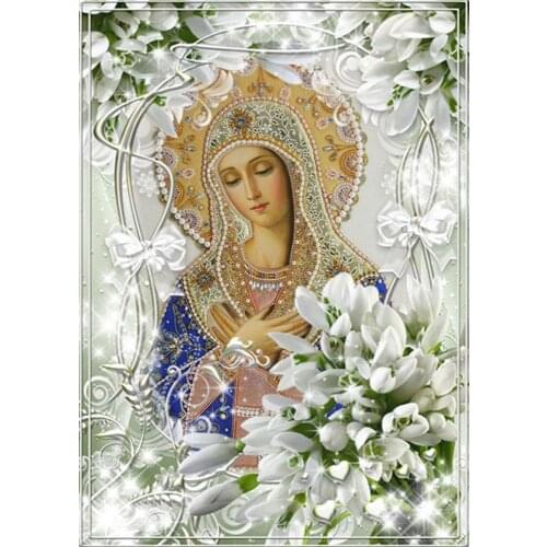 Full Diamond Diamond Embroidery Paintings Madonna Lily Cross Stitch Kit Mosaic Home Decoration Gifts for Relatives and Friends