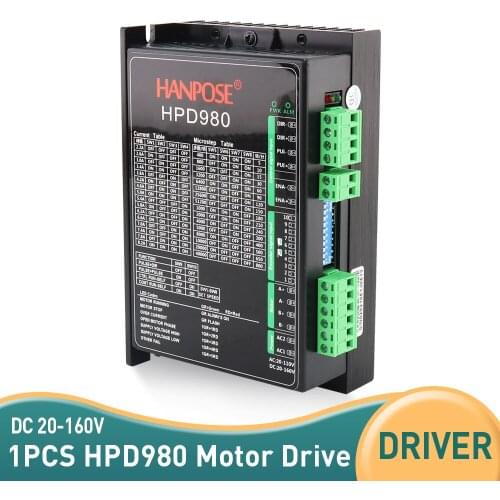 Free shipping powerful stepper motor driver for NEMA23 NEMA34 HPD980 motor Drive DC20-160V CNC router controller for 3D printer