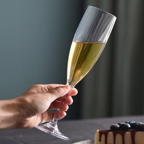 2Pcs Champagne Flutes Wine Glass Cups Home Wedding Party Drinkware Bar Juice Wine Drinking Unbreakable Plastic Cup Gifts