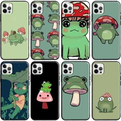 Mushroom frog Cartoon Phone Case For iPhone 12 11 Pro Max 12 mini 6S 7 8 Plus SE 2020 XR X XS Max Back Cover