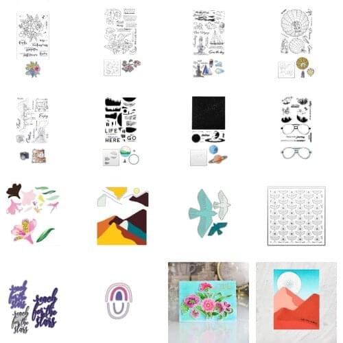 Flower Color Bands Bird Cutting Dies and Stamps Scrapbook Dariy Decoration Stencil Embossing Template Diy Greeting Card Handmade