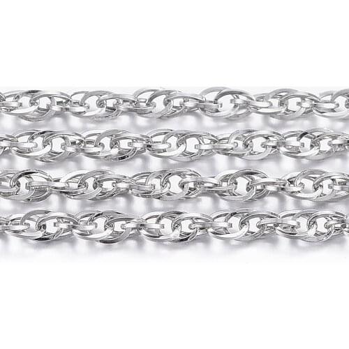 10m/roll Stainless Steel Rope Chainn With Spool Soldered for Bracelets Necklaces Jewelry Making Findings 2.5x2x0.3mm