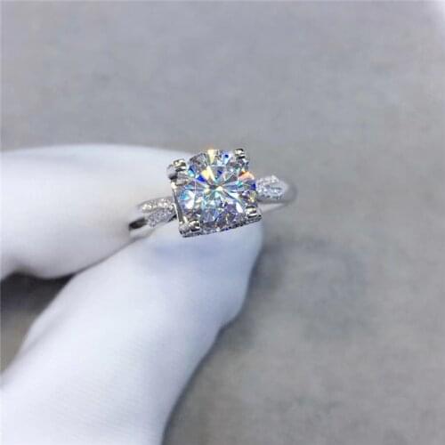 MLKENLY Geometric square D color Moissanite Rings Fashion Women Engagement Wedding Bridal Party Moissanite Rings Jewelry