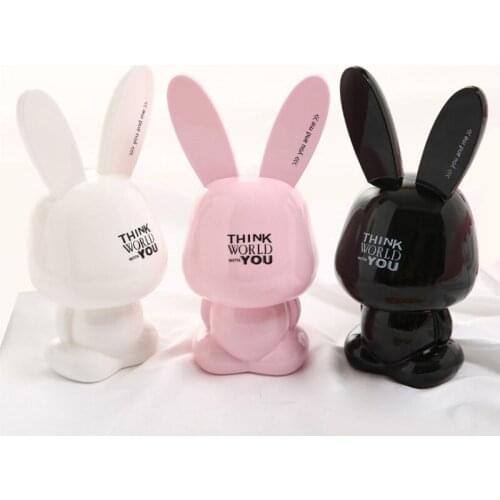 Cartoon Rabbit Piggy Bank Cute Resin Coin Box Saving Money Box Home Decoration Accessories Money Box Children Birthday Gift