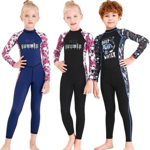 Dive Sail UPF 50+ Rash Guards Kids Beach Diving Skin One Piece Swimsuit For Girls Boys quick-dry Sun Protective Swimming Suit