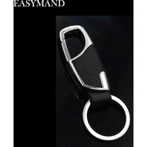 Car-Styling Metal Key Ring Cowhide Key Chain For Jeep Grand Cherokee Compass Commander Wrangler Rubicon SAHALA Patriot