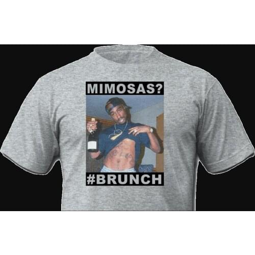 Fashion 2pac Tupac Mimosas, Brunch & Thug Life T-Shirt. Summer Cotton Short Sleeve O-Neck Mens T Shirt New S-3XL