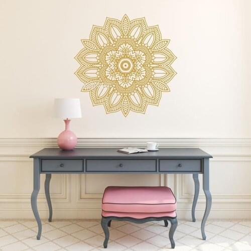 Mandala Wall Decal Indian Yoga Sticker Vinyl Boho Decal Bohemian Decor Flower Art Mural Home Decor Interior Design Bedroom LL763