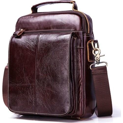 2020 New Leather Double Zipper Shoulder Messenger Bag Fashion Vertical Square Business Multi-color Handbag
