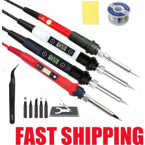 New 220V/110V Electric Digital Soldering Iron Station Temperature Adjustable Welding Soldering Tips Tools Accessories Dropship