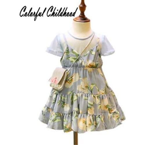 2-6Years Toddler Girl Dress 2018 Summer Vintage Floral Print Dress For Wedding Party Princess Baby Dress Kid clothes