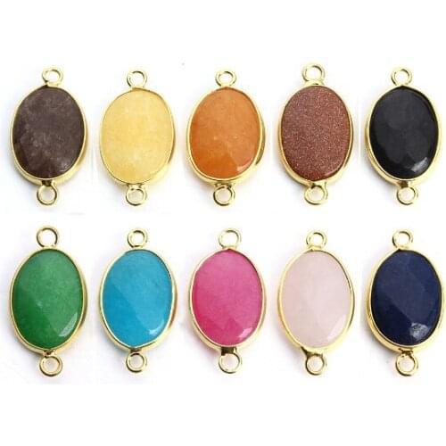 2pcs/lot 14.5*27mm stone Connector Metal Alloy Spacer Hole Beads Flat Beads For DIY bracelet Jewelry Making df3s