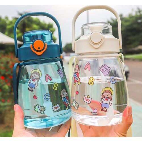 Portable Summer Water Drinking Bottle Cup Cute High Capacity Waterbottle Drink BPA FREE Outdoor Sport Bottle for Water Bottles