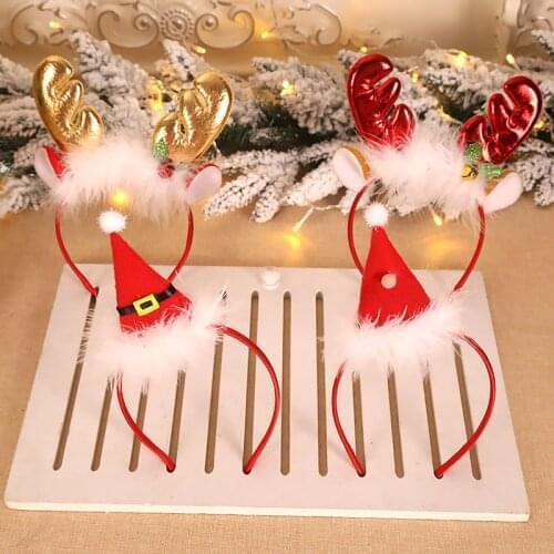 Christmas Headbands Santa Tree Elk Antlers Headband Kids Adult Headwear Reindeer Ornaments Christmas Decorations Party Cosplay
