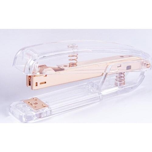 Transparent Manual Metal Stapler Book Stapling Machine Office School Stationery