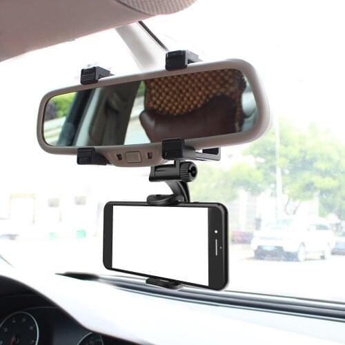 Adjustable Auto Car Rearview Mirror Mount Cell Phone Holder Bracket Stand