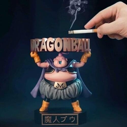 Dragon Ball Z Buu Boo Fat Cute Standing Tray Ashtray Ver. Action Figure DBZ Majin Boo Goku Fighter Collect Model Toy