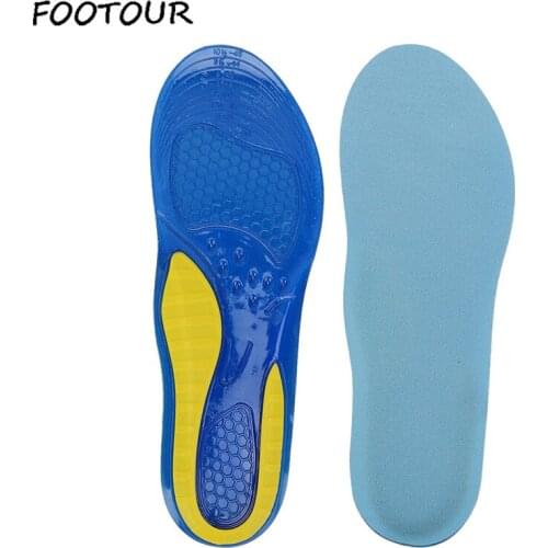 FOOTOUR Silicone Gel Insoles Orthopedic Insole Foot Care for Plantar Fasciitis Heel Spur Women Men Arch Support Sport Shoe Pad