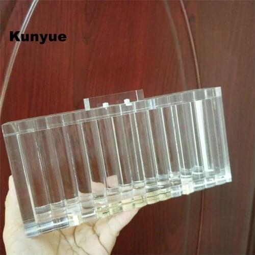 20Fashion Chic Transparent Clutch Stylish Women Clear Acrylic Evening Bag Solid Vertical Stripe Wedding Party Prom Cute Handbags