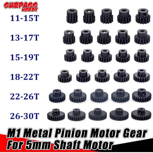 SURPASS HOBBY M1 Metal Pinion Motor Gear 5mm Shaft Motor 11T 12T 13T 15T 17T 19T 20T 21T 23T 25T 27T 29T 30T for 1/8 RC Car