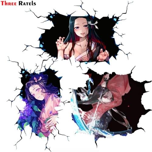 Three Ratels 3D Demon Slayer NEZUKO KAMADO COOL STICKERS car body sticker PVC DECAL