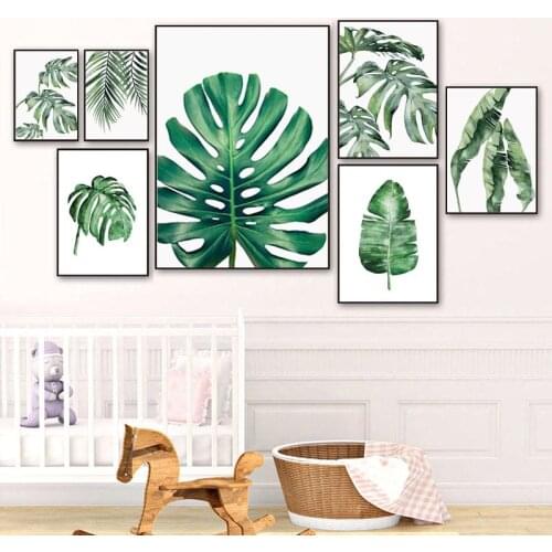 Tropical Leaf Plant 5D DIY Diamond Painting Cross Stitch Full Square Drill Mosaic Green Leaves Modern Room Wall Decor Art