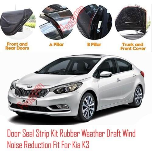 Door Seal Strip Kit Self Adhesive Window Engine Cover Soundproof Rubber Weather Draft Wind Noise Reduction Fit For Kia K3
