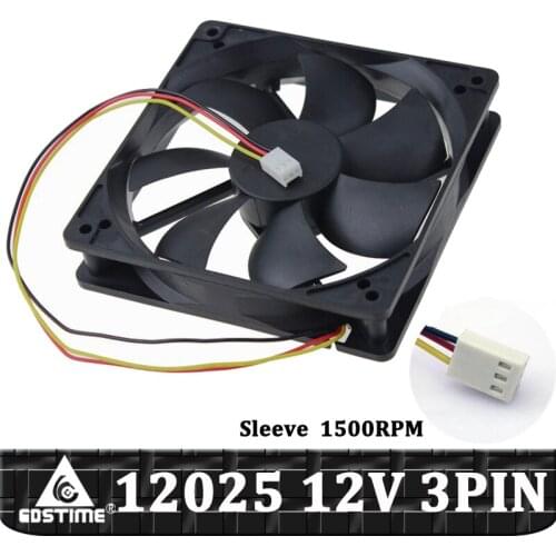 Gdstime 120mm 5inch 120mmx120mmx25mm 12V PC Fan 3pin Coolig Fans For PC Case CPU Cooler High speed Chassis Radiator