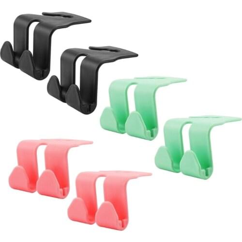 124B Storage Groceries Headrest Hanger PP Car Back Seat Bag Handbag Double Hooks 2x Hooks Storage 20kg Bearing