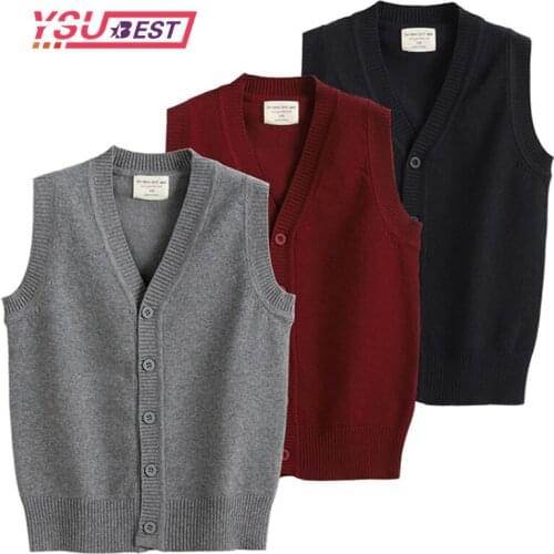4-14Yrs Girl Knit Cardigan Autumn Waistcoat Boys Clothes Outerwear Vest Clothing Cotton Kids Clothes Childrens Knitted vest